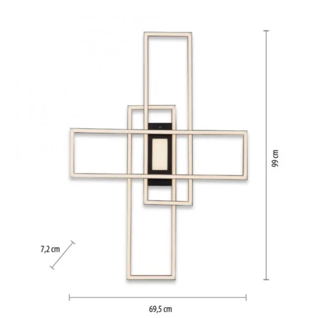 LED Deckenleuchte, Wohnzimmer, schwarz, dimmbar, Fernbedienung