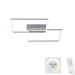 LED-Deckenleuchte, 75,5x56,2cm, CCT-Farbmanagement, Fernbedienung, Memory Funktion