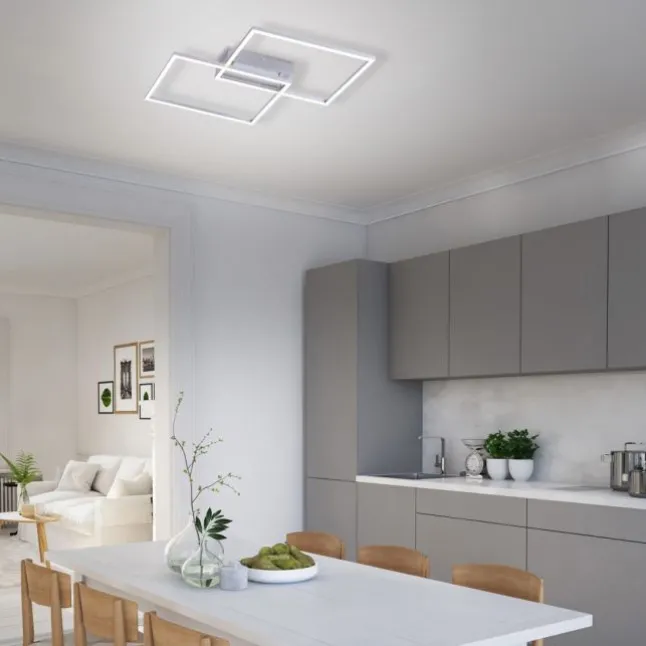 LED-Deckenleuchte, 75,5x56,2cm, CCT-Farbmanagement, Fernbedienung, Memory Funktion