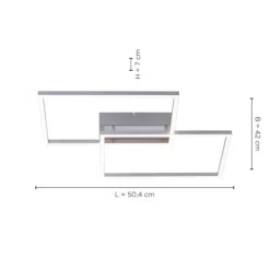 LED-Deckenleuchte, 75,5x56,2cm, CCT-Farbmanagement, Fernbedienung, Memory Funktion