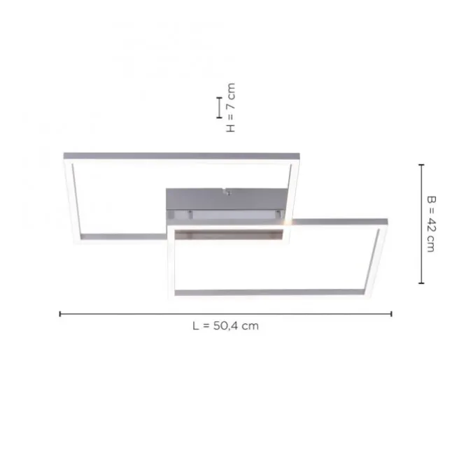 LED-Deckenleuchte, 75,5x56,2cm, CCT-Farbmanagement, Fernbedienung, Memory Funktion