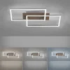 LED-Deckenleuchte, 50,4x42cm, Fernbedienung, dimmbar, Holzdekor,