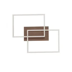 LED-Deckenleuchte, 50,4x42cm, Fernbedienung, dimmbar, Holzdekor,