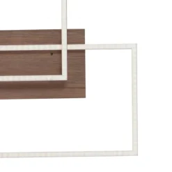 LED-Deckenleuchte, 50,4x42cm, Fernbedienung, dimmbar, Holzdekor,