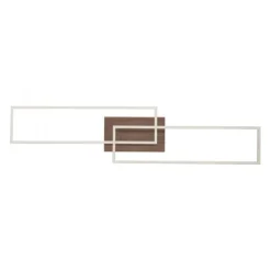 LED-Deckenleuchte, 110x25cm, Fernbedienung, dimmbar, Holzdekor, CCT Farbmanagement,