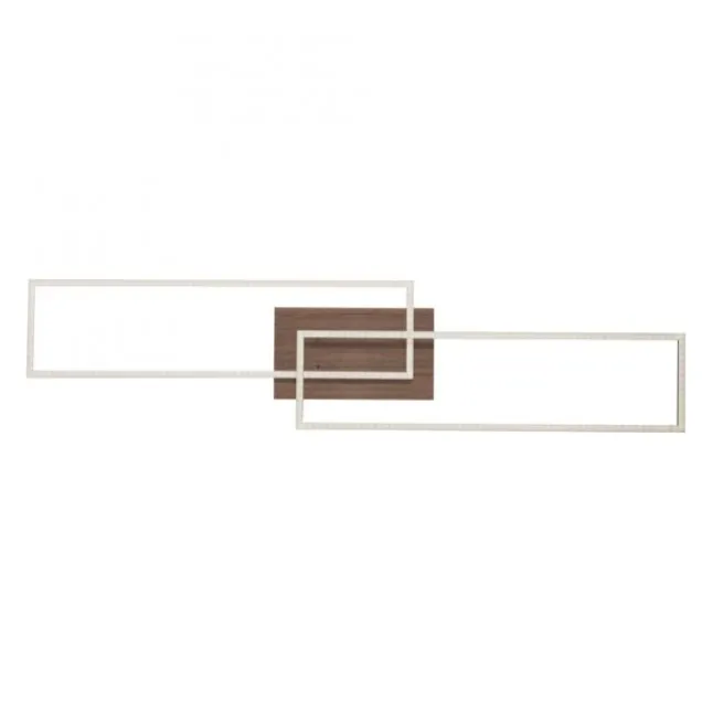 LED-Deckenleuchte, 110x25cm, Fernbedienung, dimmbar, Holzdekor, CCT Farbmanagement,