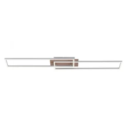 LED-Deckenleuchte, 110x25cm, Fernbedienung, dimmbar, Holzdekor, CCT Farbmanagement,