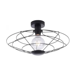 LED Deckenleuchte 44x44cm 1 flammig schwarzer Schirm Vintage Design