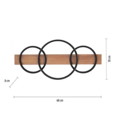 LED Deckenleuchte 68x30cm Holzoptik ring Holdekor schwarz warmweiß Licht