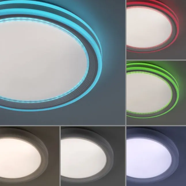 LED Deckenleuchte 48,5x48,5cm rund weiß dimmbar Farbspiel CCT LED Panel