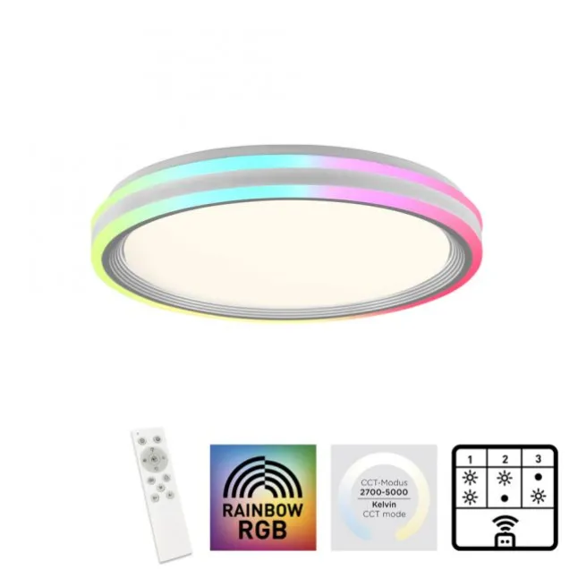 LED Deckenleuchte 48,5x48,5cm rund weiß dimmbar Farbspiel CCT LED Panel