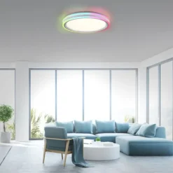 LED Deckenleuchte 48,5x48,5cm rund weiß dimmbar Farbspiel CCT LED Panel