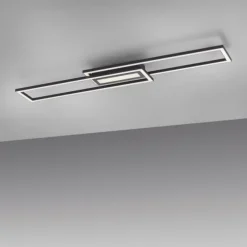 LED Deckenleuchte 95x17,5cm schwarz flach Memoryfunktion schlichtes Panel
