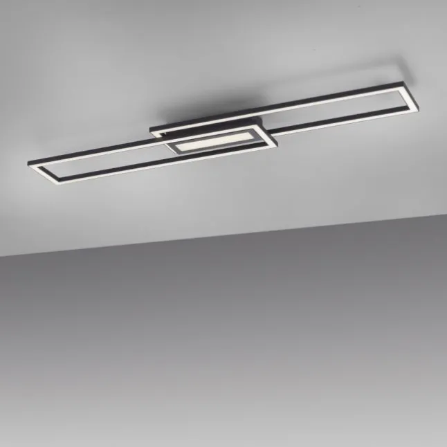 LED Deckenleuchte 95x17,5cm schwarz flach Memoryfunktion schlichtes Panel