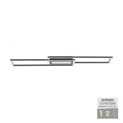 LED Deckenleuchte 95x17,5cm schwarz flach Memoryfunktion schlichtes Panel