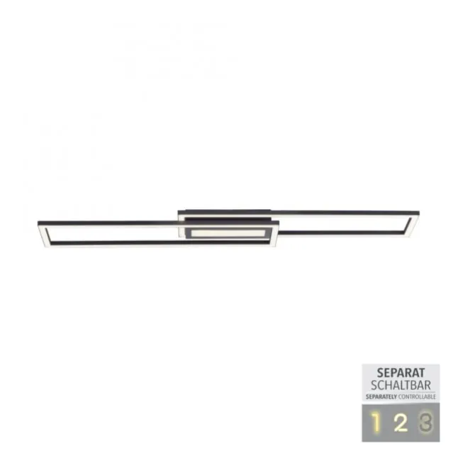 LED Deckenleuchte 95x17,5cm schwarz flach Memoryfunktion schlichtes Panel
