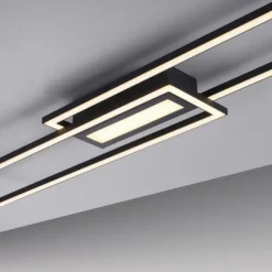LED Deckenleuchte 95x17,5cm schwarz flach Memoryfunktion schlichtes Panel