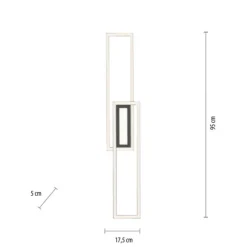 LED Deckenleuchte 95x17,5cm schwarz flach Memoryfunktion schlichtes Panel