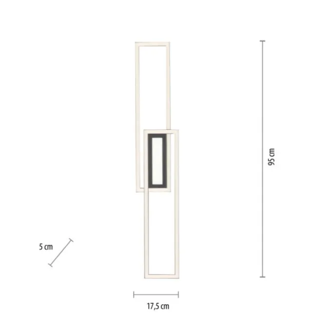 LED Deckenleuchte 95x17,5cm schwarz flach Memoryfunktion schlichtes Panel