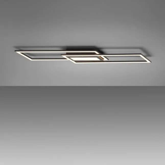 LED Deckenleuchte 100x17,9cm schwarz flach Memoryfunktion schlichtes Panel