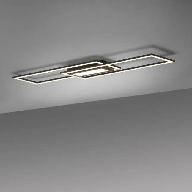 LED Deckenleuchte 100x17,9cm schwarz flach Memoryfunktion schlichtes Panel