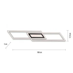 LED Deckenleuchte 100x17,9cm schwarz flach Memoryfunktion schlichtes Panel