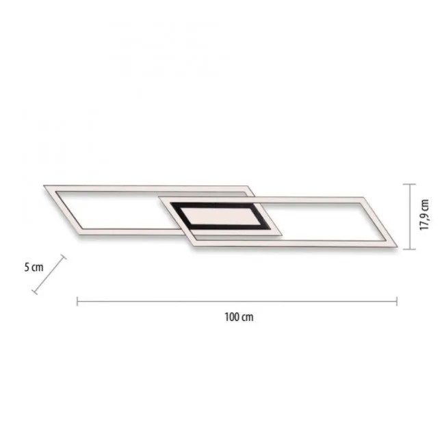 LED Deckenleuchte 100x17,9cm schwarz flach Memoryfunktion schlichtes Panel