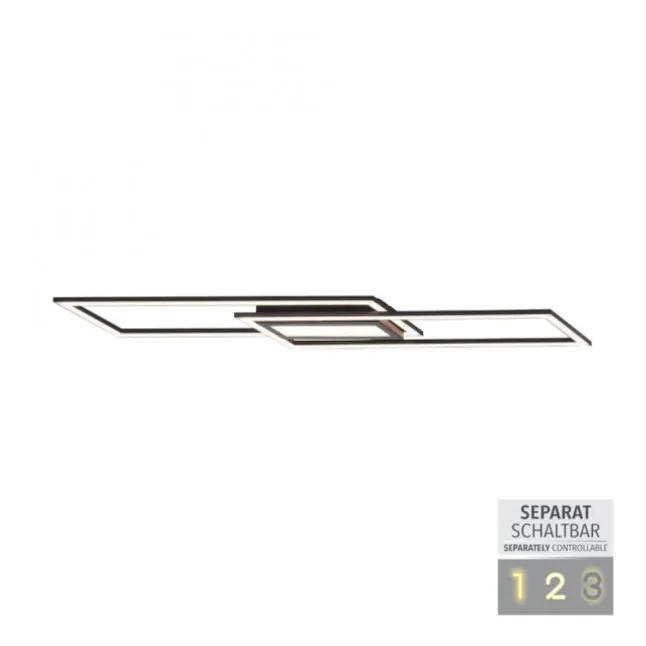 LED Deckenleuchte 100x17,9cm schwarz flach Memoryfunktion schlichtes Panel