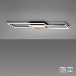 LED Deckenleuchte 100x17,9cm schwarz flach Memoryfunktion schlichtes Panel