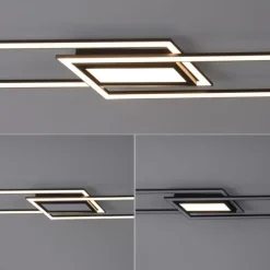 LED Deckenleuchte 100x17,9cm schwarz flach Memoryfunktion schlichtes Panel