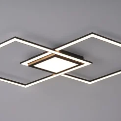 LED Deckenleuchte 106x37cm schwarz flach Memoryfunktion schlichtes Panel