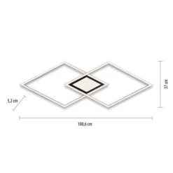 LED Deckenleuchte 106x37cm schwarz flach Memoryfunktion schlichtes Panel