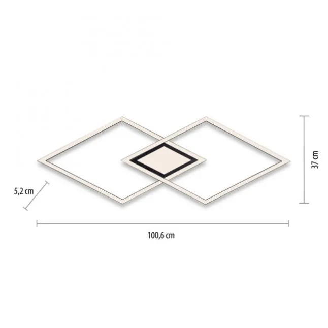 LED Deckenleuchte 106x37cm schwarz flach Memoryfunktion schlichtes Panel