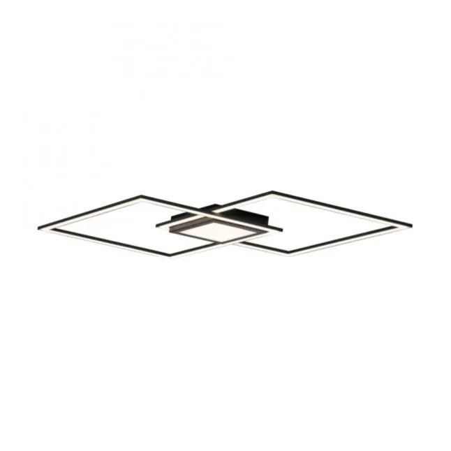 LED Deckenleuchte 106x37cm schwarz flach Memoryfunktion schlichtes Panel