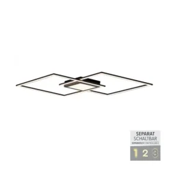 LED Deckenleuchte 106x37cm schwarz flach Memoryfunktion schlichtes Panel
