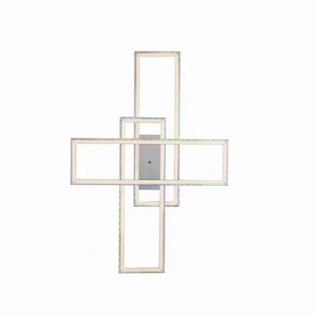 LED Deckenleuchte 101,5x71cm silberfarbig RGB Rainbow Farben dimmbar CCT