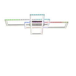 LED Deckenleuchte 101,5x71cm silberfarbig RGB Rainbow Farben dimmbar CCT