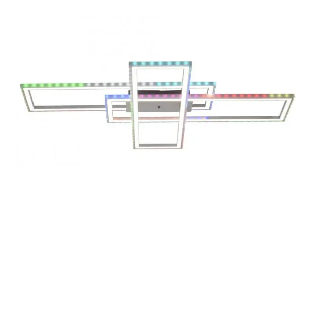 LED Deckenleuchte 101,5x71cm silberfarbig RGB Rainbow Farben dimmbar CCT
