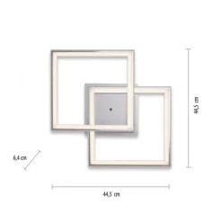 LED Deckenleuchte 44,5x44,5cm silberfarbig drehbar RGB Rainbow Farben dimmbar