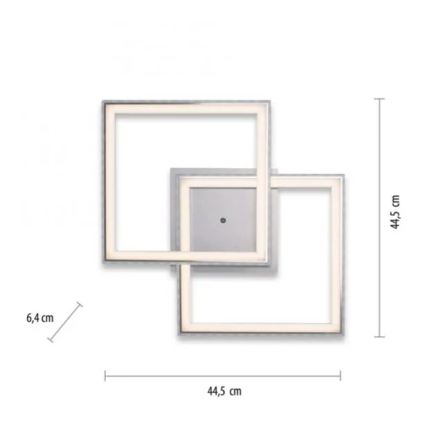 LED Deckenleuchte 44,5x44,5cm silberfarbig drehbar RGB Rainbow Farben dimmbar