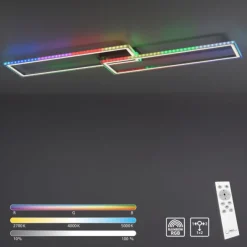LED Deckenleuchte 72x210cm silberfarbig RGB Rainbow Farben dimmbar CCT