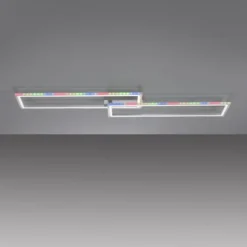 LED Deckenleuchte 72x210cm silberfarbig RGB Rainbow Farben dimmbar CCT