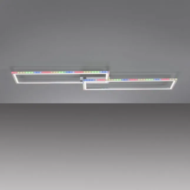 LED Deckenleuchte 72x210cm silberfarbig RGB Rainbow Farben dimmbar CCT