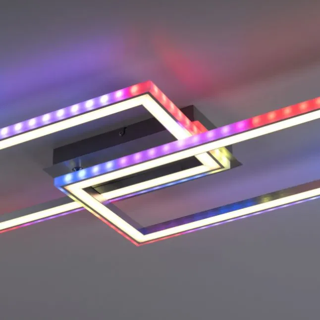 LED Deckenleuchte 72x210cm silberfarbig RGB Rainbow Farben dimmbar CCT