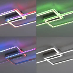 LED Deckenleuchte 72x210cm silberfarbig RGB Rainbow Farben dimmbar CCT