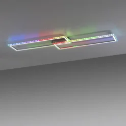 LED Deckenleuchte 72x210cm silberfarbig RGB Rainbow Farben dimmbar CCT