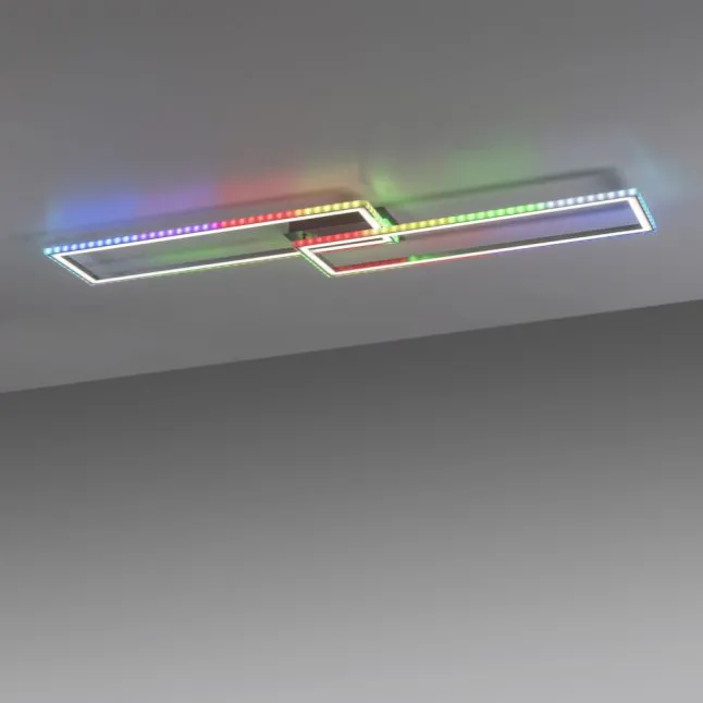 LED Deckenleuchte 72x210cm silberfarbig RGB Rainbow Farben dimmbar CCT