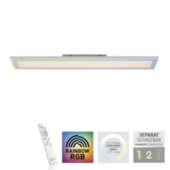 LED Deckenleuchte 100x18cm weiss flach Rainbow RGB Alleskönner