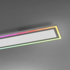 LED Deckenleuchte 100x18cm weiss flach Rainbow RGB Alleskönner