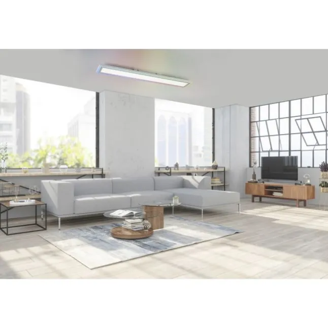 LED Deckenleuchte 100x18cm weiss flach Rainbow RGB Alleskönner